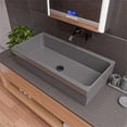 thumbnail image 1 of Pemberly Row 36" Grey Matte Above Mount Fireclay Bathroom Trough Sink, 1 of 5