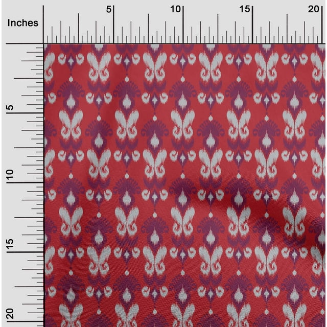 oneOone Polyester Lycra Fabric Paisley Ikat Print Fabric BTY 56 Inch Wide