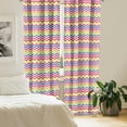 thumbnail image 2 of Ambesonne Colorful Curtains, Rainbow Chevron Fun, Pair of 28"x84", Multicolor, 2 of 5