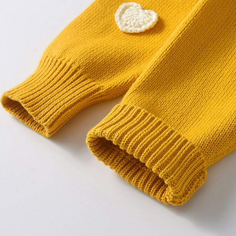 Krdevn Girls Knit Cardigan Sweater Handmade Heart Design Soft - Main Image