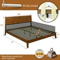 thumbnail image 4 of Acacia Serenity King Bed Frame and Headboard Solid Wood Platform Bed, King Size Bed Frame and Headboard, Scandinavian Wood Bed Compatible with All Mattress Types, Non-Slip and Noise-Free, Caramel, 4 of 8