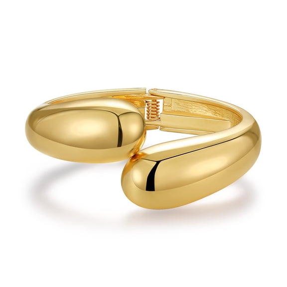 Chunky Gold Bangle Bracelets for Women Trendy 14K Gold Plated Cuff Bracelets Stack, Dainty Gold Bracelet Sets Non Tarnish Fashion Jewelry Gift