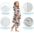 thumbnail image 7 of White Brown Footballs Pattern Hooded Bath Towel，50"x30" for Ages 3 To 12 Kids, Quick Dry Lightweight Soft Microfiber Hood Beach Towel Cover Up for Kids, 7 of 7