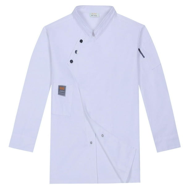 Chaqueta de chef, chaqueta de chef, ropa de chef para catering, ropa de camarero, uniforme de cocina Blanco XL