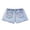 Bow-blue, variant on Girls' Denim Shorts Collection – Bow Embroidered / Distressed Ripped / Allover Bow Print High Waisted Denim Shorts for Kids Summer Casual Wear