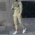 thumbnail image 3 of Conjuntos de dos piezas de moda de primavera y otoño para hombre, camisetas con estampados gráficos y pantalones ajustados, trajes para hombre, ropa informal, trajes de calle, 3 of 5