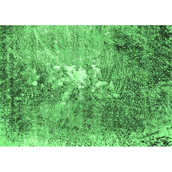 Ahgly Company Indoor Rectangle Oriental Emerald Green Industrial Area Rugs, 4' x 6'