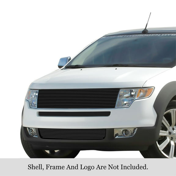2007-2010 Ford Edge Stainless Steel Black Powder Coated Finish 8X6 Horizontal Billet Black Stainless Steel Billet Grille