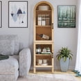thumbnail image 5 of Arched Kitchen Pantry Storage Cabinet, Tall Storage Display Cabinet, 5 Tier Bookcase for Living Room (Wood), 5 of 8