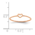 thumbnail image 3 of Solid 14k Rose Gold Heart Ring Band Size 7.5, 3 of 4