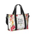 thumbnail image 2 of Zufioo Home Sweet Home Floral Pattern Hand-held Travel Bag, Waterproof Adjustable Shoulder Strap Crossbody Duffel Bag, Suitable for Work, Short trips, Sports, 2 of 8