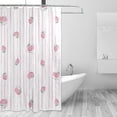 thumbnail image 2 of Coolnut Strawberry Stripes Pink Shower Curtain Bathroom Decor Watercolor Shower Curtain Sets Fabric Cloth Bathroom Curtains with Hooks 60x72 Inch, 2 of 6