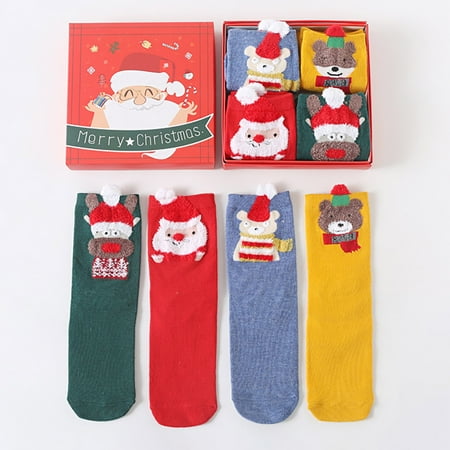 

DENGDENG Women s Winter Warm Christmas Fluffy Slipper Socks Sleeping Soft Thick 4 Pairs Fuzzy Socks Christmas Gifts