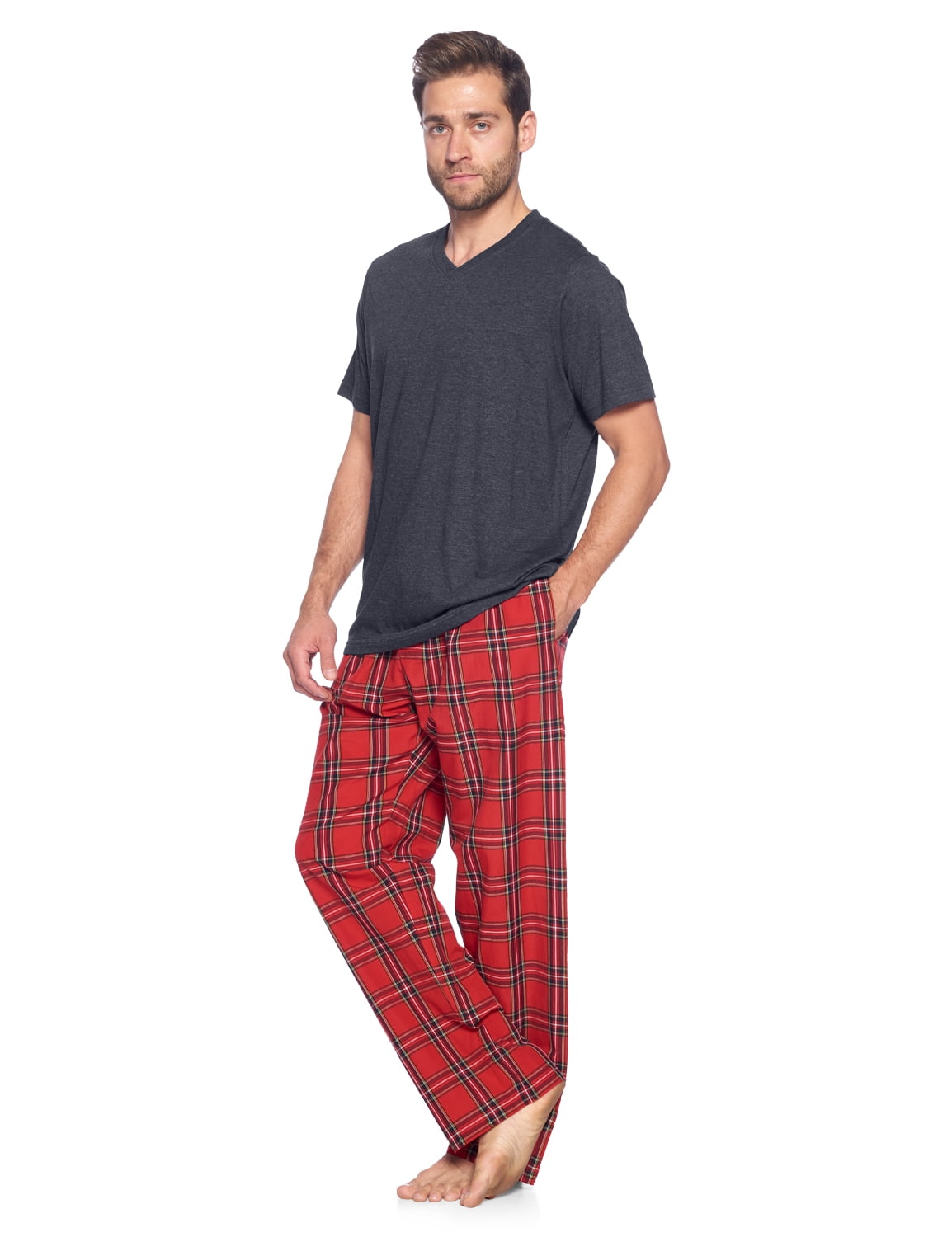 YYZZH Pink Cherry Pattern Men's Pajama Pants Sleepwear
