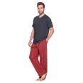 thumbnail image 2 of Ashford & Brooks Men's Woven Short Sleeve Jersey Top & Pajama Pants Set, Red/Black Stewart, L, 2 of 5