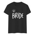 thumbnail image 4 of T Shirts For Women Letter Print Casual Fashion Short Sleeve Round Neck Workout Shirts Women, 4 of 4