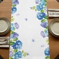 thumbnail image 5 of Table Runners 36 Inches Long Dress Scarves, Blue Hydrangea Farmhouse Kitchen/Dining Table Runner, Short Coffee Tablerunners, Farmhouse Butterfly Spring Floral 13x36 Inch, 5 of 9