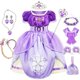 thumbnail image 2 of Vestido de Sofía para niña, disfraz de princesa para fiesta de cumpleaños, Halloween, manga abullonada, verano, 3, 6, 8 y 10 años Fivean unisex, 2 of 2