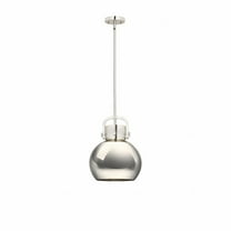 Innovations Lighting  Newton Metal Sphere - 1 Light 10" Stem Hung Pendant Polished Nickel