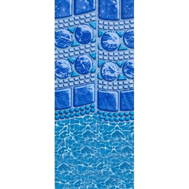 SmartLine 16' Round Swirl Tile Overlap Swimming Pool Liner 48"/52" Height 25 Gauge