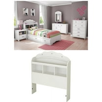 South Shore Tiara Twin Mates Bed & Bookcase Headboard, White
