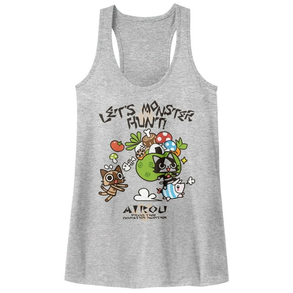 Monster Hunter Airou Let's Hunt Capcom Video Game Cartoon Womens Tank Top