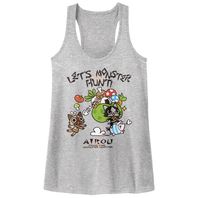 Monster Hunter Airou Let's Hunt Capcom Video Game Cartoon Womens Tank Top