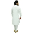 thumbnail image 5 of Atasi Men's Classic White Pathani Style Kurta Pajama Set Long Cotton Shirt-Small, 5 of 7