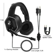 TSV 7.1 Surround Sound Gaming Headset Fit for PC, PS4/PS5, Xbox One, Nintendo Switch, Wired Headset with Noise Cancelling Mic, RGB Light, 3.5mm Over-Ear Headphones for Laptop, Tablet, Mobile