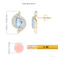 thumbnail image 2 of ANGARA Natural Oval 2 ct Aquamarine and Diamond Swirl Stud Earrings in 14K Yellow Gold for Women (Size-8x6mm) | March Birthstone, Anniversary, Jewelry Gift for Women | Natural Aquamarine Earrings, 2 of 7