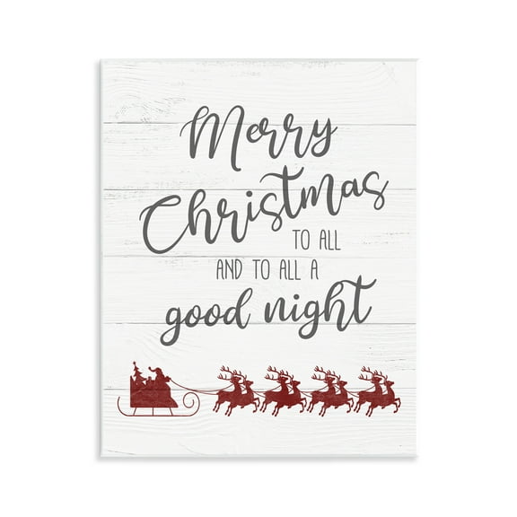 Stupell Industries To All A Good Night Christmas Holiday Painting Unframed Art Prints Wall Art, 11 x 14