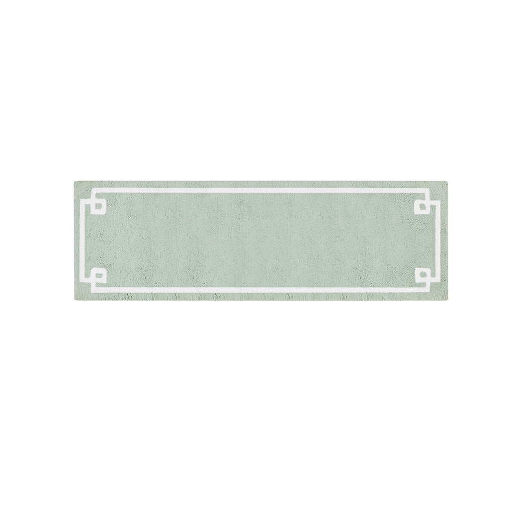 MAYEERTY Medium Pile Cotton Tufted Bathroom Rug, Seafoam, 24"W x 72"L
