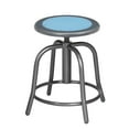 thumbnail image 2 of Vince Swivel Stool with Steel Seat, Grey Frame, Light Blue Seat Center, 2 of 7