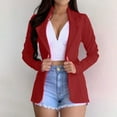thumbnail image 2 of APEXFWDT Womens Casual Blazer Jacket Long Sleeve Open Front Work Office Blazer Lightweight Lapel Button Suits Jacket for Daily, 2 of 5