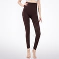 thumbnail image 2 of Ydojg Womens Leggings Fashion Solid Velvet Thermal Long Pants High Waist Sports Leggings Coffee, 2 of 4