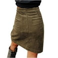 thumbnail image 3 of Annhoo Corduroy Skirts for Women Button down High Waisted Mini Skirts Plus Size Knitted Casual Skirt with Pockets, 3 of 3