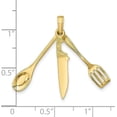 thumbnail image 5 of 10K Yellow Gold 3-D Moveable Spatula, Spoon, and Knife Charm - 23mm, 5 of 7