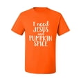 thumbnail image 2 of Wild Bobby I Need Jesus & Pumpkin Spice Inspirational/Christian Men Graphic Tee, Orange, 5X-Large, 2 of 6