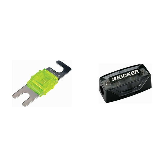 Kicker 100 Amp AFS Fuse and Fuse Holder Bundle - 46FHS & 46AFS100