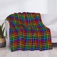 thumbnail image 3 of Fuzoiu Rainbow Houndstooth Print Flannel Blanket,Throw Blanket,Flannel Home Decor,Fleece Bed Blankets,Cozy Soft Blanket for Bed, Sofa, Camping, and Travel-80"x60", 3 of 6