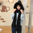 thumbnail image 5 of Uooqdmx Hat and Scarf Set Hat Scarf Skull Cap Winter Scarf for Women Beanie and Scarf Set Winter Accessories for Women Knit Hat Black One Size, 5 of 8