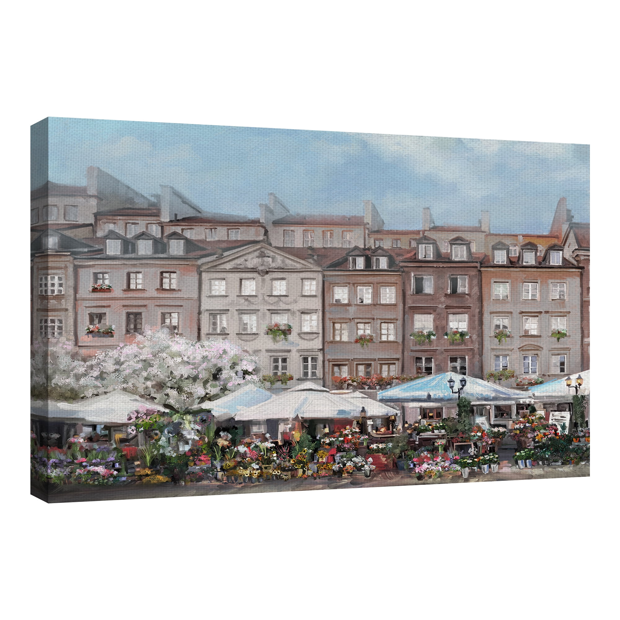 Masterpiece Art Gallery The Flower Market Building Portrait by Studio Arts Canvas Art Print 24" x 36"