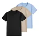 thumbnail image 2 of Pack 3 Playeras Deportivas Mujer Cuello Redondo,Black Khaki Lightblue,S, 2 of 7