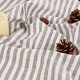 thumbnail image 6 of Alishomtll Stripe Kitchen Curtains 8 Button Linen Cotton Window Curtains Sets 24 Inches Long ,Rod Pocket ,Brown, 6 of 8