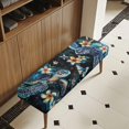 thumbnail image 3 of Whosucclay Turtle Plumeria Butterfly Paint Splatter Print Rectangle Bench Covers, Stain Resistant Bench Chair Slipcovers for Living Room, Bedroom, Kitchen Machine Washable Bench Seat Protector Cover, 3 of 7