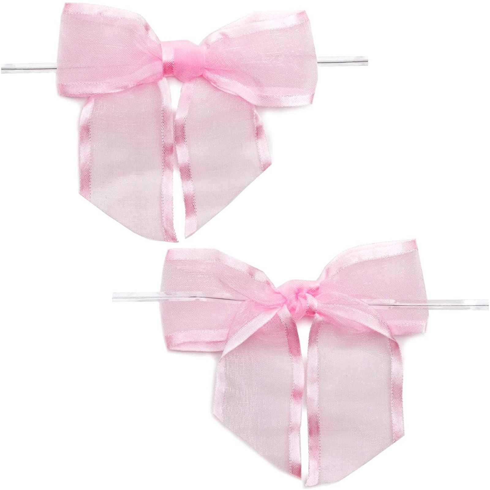 4X BABY PINK EXTRA LARGE ORGANZA PULL BOW RIBBON BABY SHOWER PRESENT DECORATION 