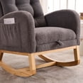 thumbnail image 3 of Dtwnek Upholstered Rocking Chair withSide Pocket, High Back Lounge Chair for Living Room, Bedroom, Office, Dark Gray, 3 of 9