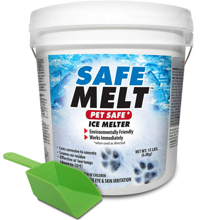 Safe Melt Pet Friendly Ice and Snow Melter with Scoop Included, Fast Acting  100% Pure Magnesium Chloride Formula, 15lb