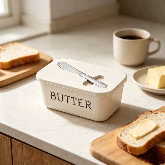 Aodebiao Butter Dish with Lid And Knife,Airtight Butter Crock with Lid for Countertop,Premium Large Butter Container for Refrigerator,Butter Tray for Butter Storage