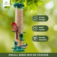thumbnail image 5 of Kingsyard 2 Pack Wild Bird Feeders for Outdoors Hanging, Plastic Tube Feeder, 6 Feeding Ports, Green, 5 of 7